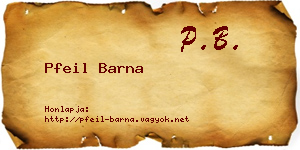 Pfeil Barna névjegykártya